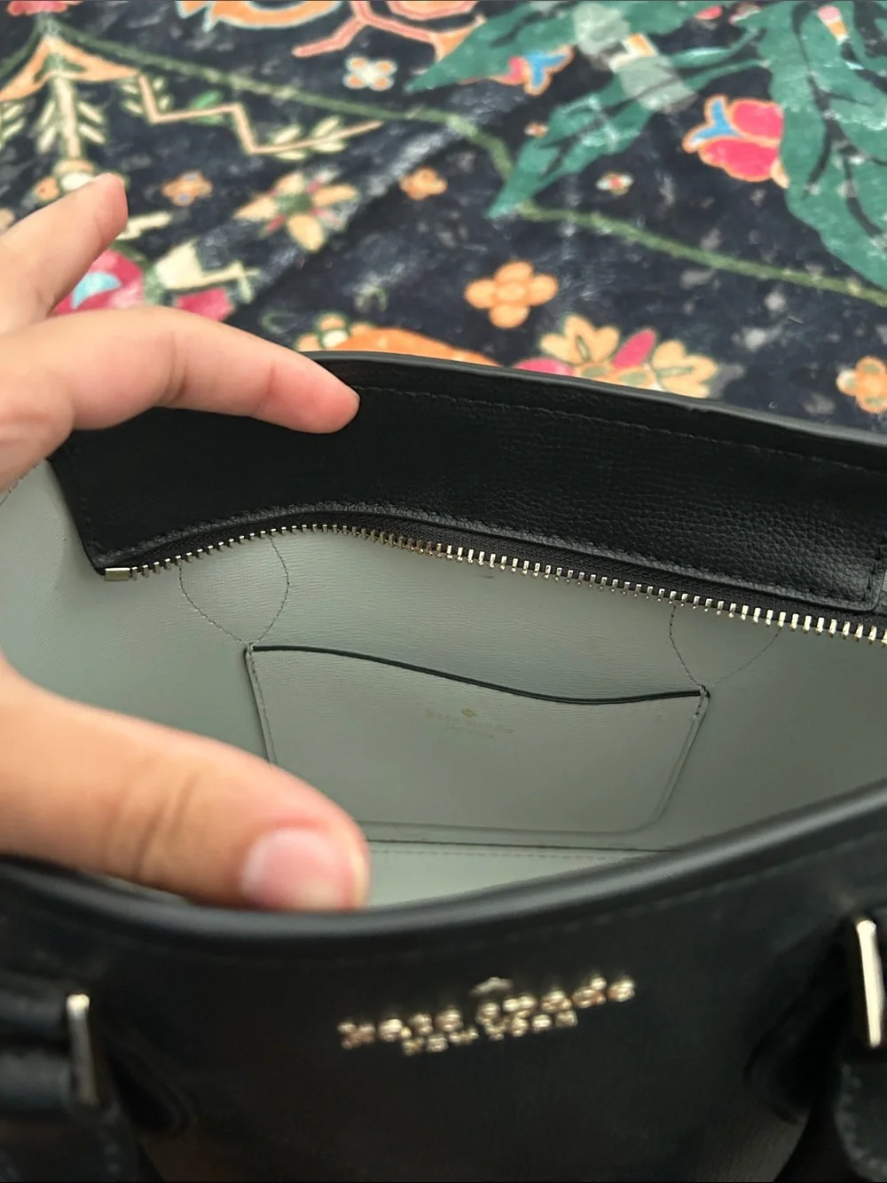 kate spade Black Pebbled Leather Satchel